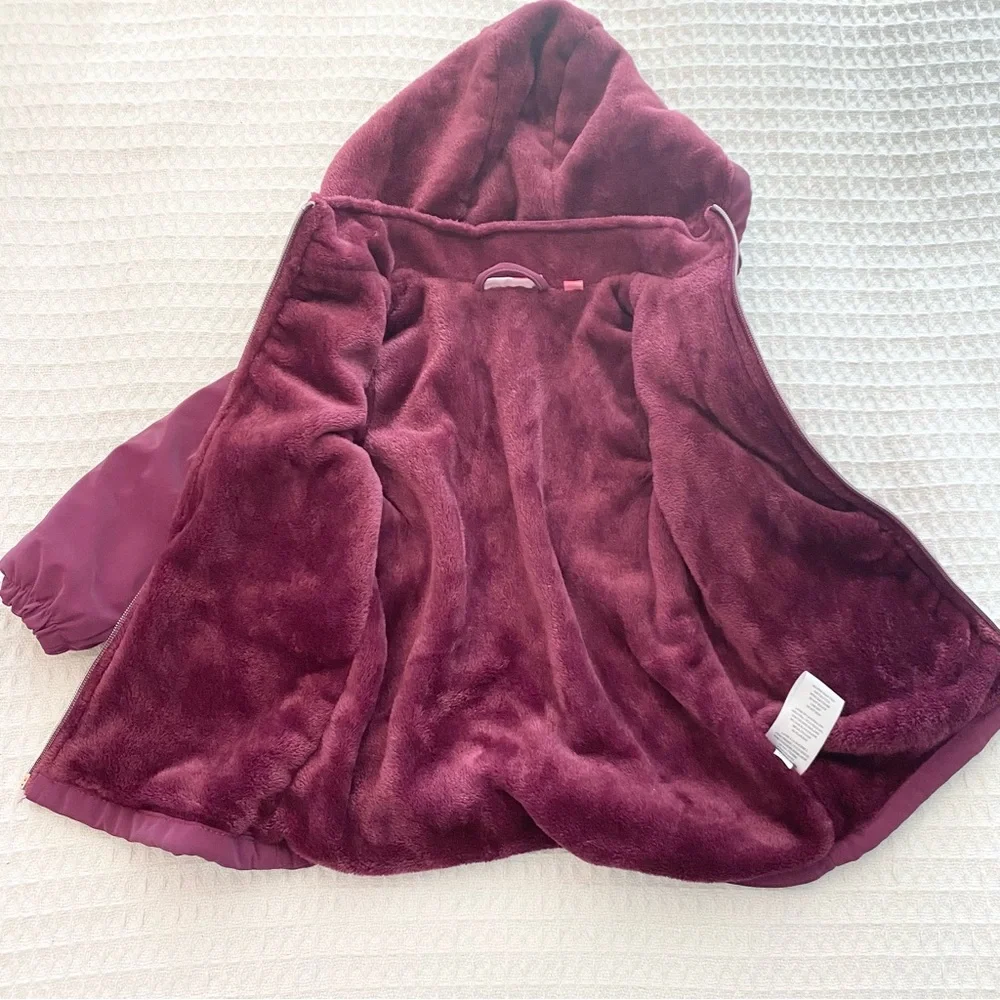 Penelope Mack maroon faux fur lined girls jacket size 2T